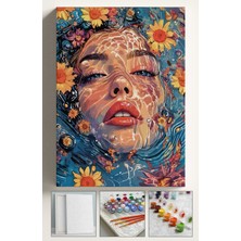 Corvo Sayılarla Boyama Seti Numaralı Tuval Fırça Boya 40X50 cm - Su ve Kadın