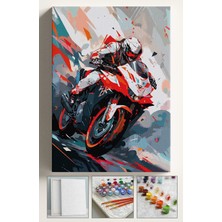 Corvo Sayılarla Boyama Seti Numaralı Tuval Fırça Boya 40X50 cm - Süper Moto