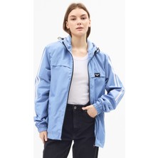 Level High Kadın Kapüşonlu Şerit Detaylı Suya Dayanıklı Mevsimlik Yağmurluk