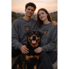 Muhtar Store Rottweiler Köpek Desenli Sevgili Sweatshirt – Unisex Çift Kombini