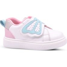 Kids A More Maria Kız Bebek Kelebek Figürü Detaylı Tek Cırtlı Hakiki Deri Pembe Günlük Ayakkabı