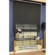 Volper Mekanik LZR305 Ithal Mat Kalın Kumaşlı Lazer Kesim Stor Perde (Siyah)