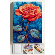 Corvo Sayılarla Boyama Seti Numaralı Tuval Fırça Boya 40X50 cm - Tek Gül