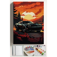 Corvo Sayılarla Boyama Seti Numaralı Tuval Fırça Boya 40X50 cm - Siyah Araba