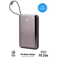 Intouch 10.000 Mah Kablolu Pd Quick Mini Electronic Painting Powerbank Taşınabilir Sarj Cihazı