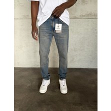 KağanKY Lacivert Yıkamalı Likralı Regular Fit Jean