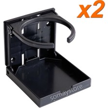 Özbience Katlanabilir Tekne Bardaklık Seti, Siyah, Pratik ve Şık Tasarım