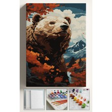 Corvo Sayılarla Boyama Seti Numaralı Tuval Fırça Boya 40X50 cm - Ayı