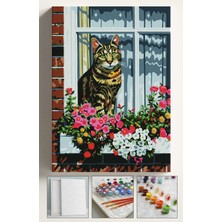 Corvo Sayılarla Boyama Seti Numaralı Tuval Fırça Boya 40X50 cm - Tekir