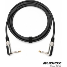 AUDIOX Omega Series | 6.3 mm L Tipi Jak → 6.3 mm L Tipi Jak Kablo (90° Açılı) | Enstrüman / Gitar / Pedal Bağlantı Ses Kablosu