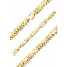 İryum Füzyon Art-Deco Tarzı Geometrik Altın Bileklik -14 Ayar