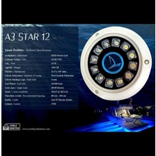 Özbience 12V-24V A3 Star 12 LED Sualtı Aydınlatması, Güçlü ve Parlak Işık
