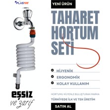 Özbience 120 cm Spiral Taharet Matik Kelepçe, Duvara Sabitli, Beyaz