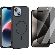 Vendas Apple iPhone 15 Kılıf M-Safe Şarj Özellikli Zore Tea Kapak + Hayalet Ekran Koruyucu