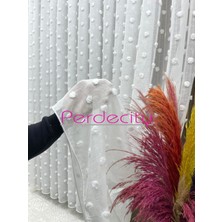 Perdecity Bohem Tarzı Lüx Puffy Ponpon Tül Perde 1x2,5 Sık Pile Her Odaya Uygun Ütü Istemez