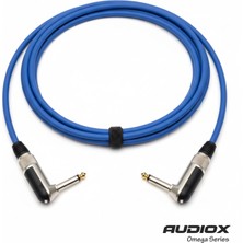 AUDIOX Omega Series | 6.3 mm L Tipi Jak → 6.3 mm L Tipi Jak Kablo (90° Açılı) | Enstrüman / Gitar / Pedal Bağlantı Ses Kablosu