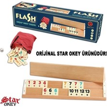 Star Oyun Aletleri Safir Star Flash Vip Plus Ahşap Okey Takımı Eğlenceli Oyun Deneyimi 4 Parça Oyun Taşı ve 1 Zar