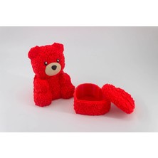 Bumerang3D Gül Desenli Ayıcık & Kapaklı Kalp Kutu