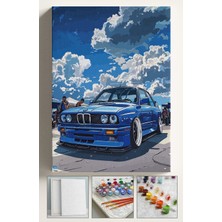 Corvo Sayılarla Boyama Seti Numaralı Tuval Fırça Boya 40X50 cm - E30 Araba