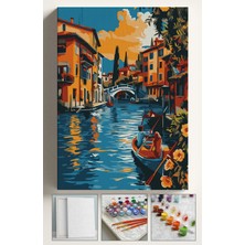 Corvo Sayılarla Boyama Seti Numaralı Tuval Fırça Boya 40X50 cm - Venedik Köprü
