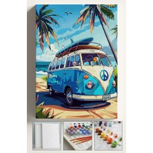 Corvo Sayılarla Boyama Seti Numaralı Tuval Fırça Boya 40X50 cm - Palmiye Vosvos