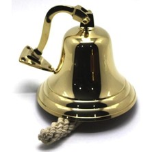 Özbience Parlak Gerçek Pirinç Denizci Duvar Çanı 13CM, Deniz Temalı Dekorasyon