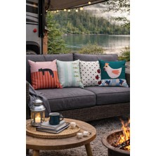 Evdek Çift Tarafı Baskılı 4’lü Kırlent Kılıfı 6EOD12