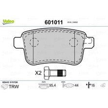 Valeo 9005008 Fren Balatası Arka Mercedes Cıtan W415 12> . Renault Kangoo Iı 09> Fte A4154210410-440604876R