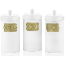 Hepta Collection The Mia Çay Şeker Kahve Kavanozu, Beyaz