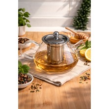 Morponi Borosilikat Metal Kapaklı Ve Metal Süzgeçli Demlik 1000 Ml