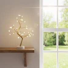 Hediye Bahçesi Masaüstü Boncuklu Şarjlı Ağaç Lamba