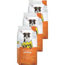 King Tavuklu Yetişkin Köpek Maması 3 x 7 kg
