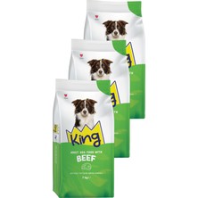 King Biftekli Yetişkin Köpek Maması 3 x 7 kg