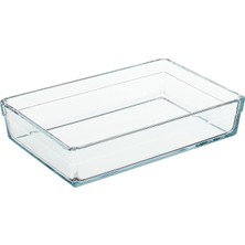 Hepta Collection Premium Dikdörtgen Tepsi, 20 cm x 29 Cm, Şeffaf, 2.5 Litre