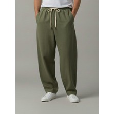Wekame Erkek Jogger Baggy Fit Beli Lastikli %100 Orjinal Ham Keten Pantolon