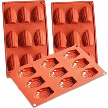 Hepta Collection Tinky Winky Madlen Silikon Kurabiye Çikolata Kek Kurabiye Kalıbı 9'lu Kahverengi