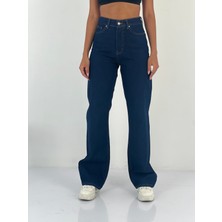 Miss Poem Kadın Yüksek Bel Bol Paça Jean Pantolon