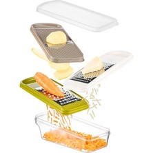 Hepta Collection 3 Fonksiyonlu Hazneli Rende Seti – Ince & Kalın Rende + Dilimleyici, Paslanmaz Çelik Bıçaklı