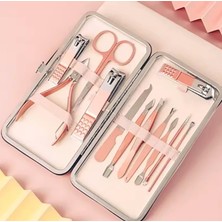 Hepta Collection 12 Parça Profesyonel Manikür Pedikür Seti, Paslanmaz Çelik Tırnak Bakım Seti, Rose Gold Taşınabilir