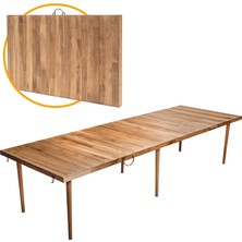 Hepta Collection Katlanır Kamp, Piknik ve Bahçe Masası 75X228 cm - Ceviz Renk