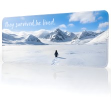 Pierrebella Penguen Temalı 70X30 cm Mouse Pad, Dikişli Kenar, Kaymaz, Ultra Geniş Mousepad 70X30 cm
