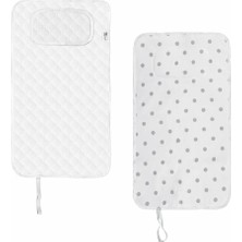 Hepta Collection Baby'ness Çanta Boy Bebek Alt Açma Pedi, Sıvı Geçirmez, Leke Tutmaz, Puantiyeli, Gri, 40X70CM