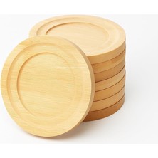 Hepta Collection 6 Adet Bambu Çay Bardak Tabağı, Yuvarlak Altlık Model, Fincan ve Kupa Altlığı, Şık ve Dayanıklı Tasa