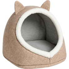 Hepta Collection Beylini Kedi Köpek Evi Katlanabilir Evcil Hayvan Yatağı Peluş Yastık Hediyeli Dekoratif Kedi Köpek Y