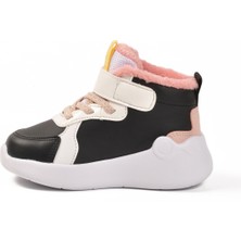 Ayk's Siyah-Beyaz-Pudra Içi Polarlı Bebek Bot 2058 B