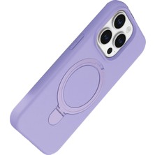 Bg Arzenis Arzenis  Apple iPhone 14 Pro Max Regal Magsafe Standlı Kapak - Lila 9968547