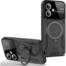 Bg Arzenis Arzenis  Samsung Galaxy A06 Kılıf Joy Lens Standlı Kapak - Siyah 9968547