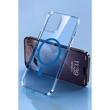Bg Arzenis Arzenis  iPhone 14 Pro Max Kılıf Tron Şeffaf Magsafe Kapak - Mavi 9968547