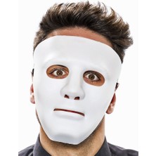 Line Beyaz Renk Hip Hop Anonim Jabbawockeez Dans Maskesi 18X19 cm Güvenli