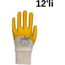 Activehand ACTİVEHAND AC-06 NANOTECH Aşınma Direnci Yüksek Sarı Nitril Profesyonel İş Eldiveni 12'li